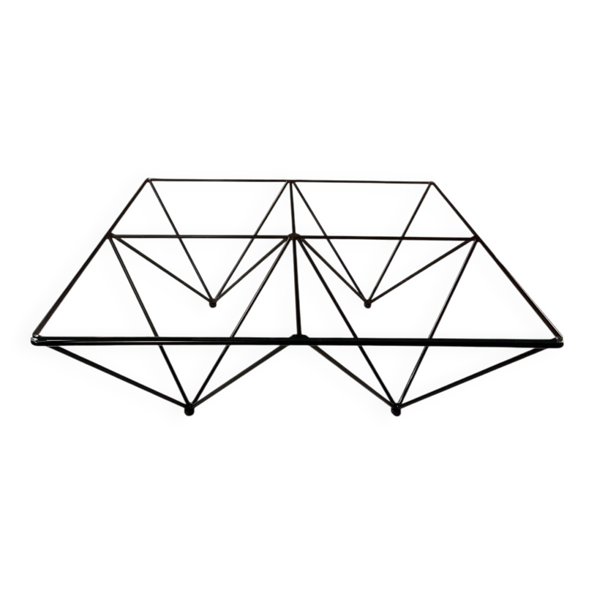 Alanda-style glass and steel coffee table from 1990.