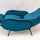 Paire de fauteuils inclinables en velours italien de style milieu de siècle de Marco Zanuso