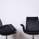Paire de fauteuils Danois en Cuir Noir et Acier chromé, modèle FK 6725 Fabricius & Kastholm by Knoll