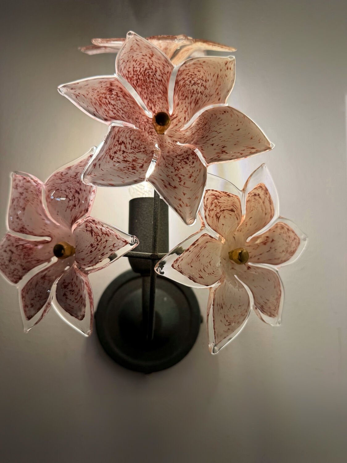 Murano floral wall lights from the 1970s