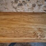 Vintage French baker's work table in chestnut, 1960s.