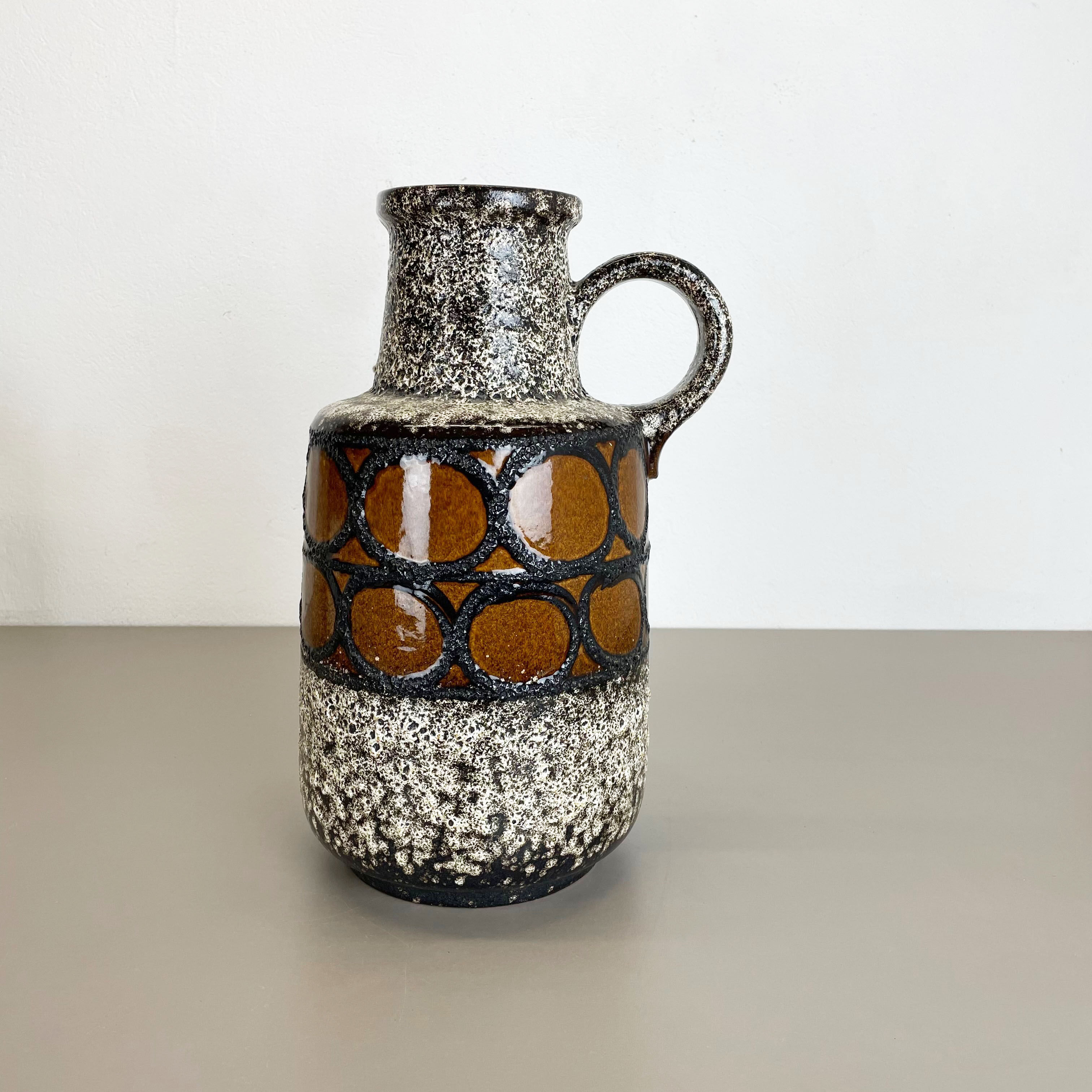 Large Pottery Fat Lava Multi-Color Floor Vase 408-40 Made by Scheurich, 1970s