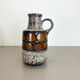 Vase de sol multicolore en poterie fat lava 408-40 fabriqué par scheurich, années 1970