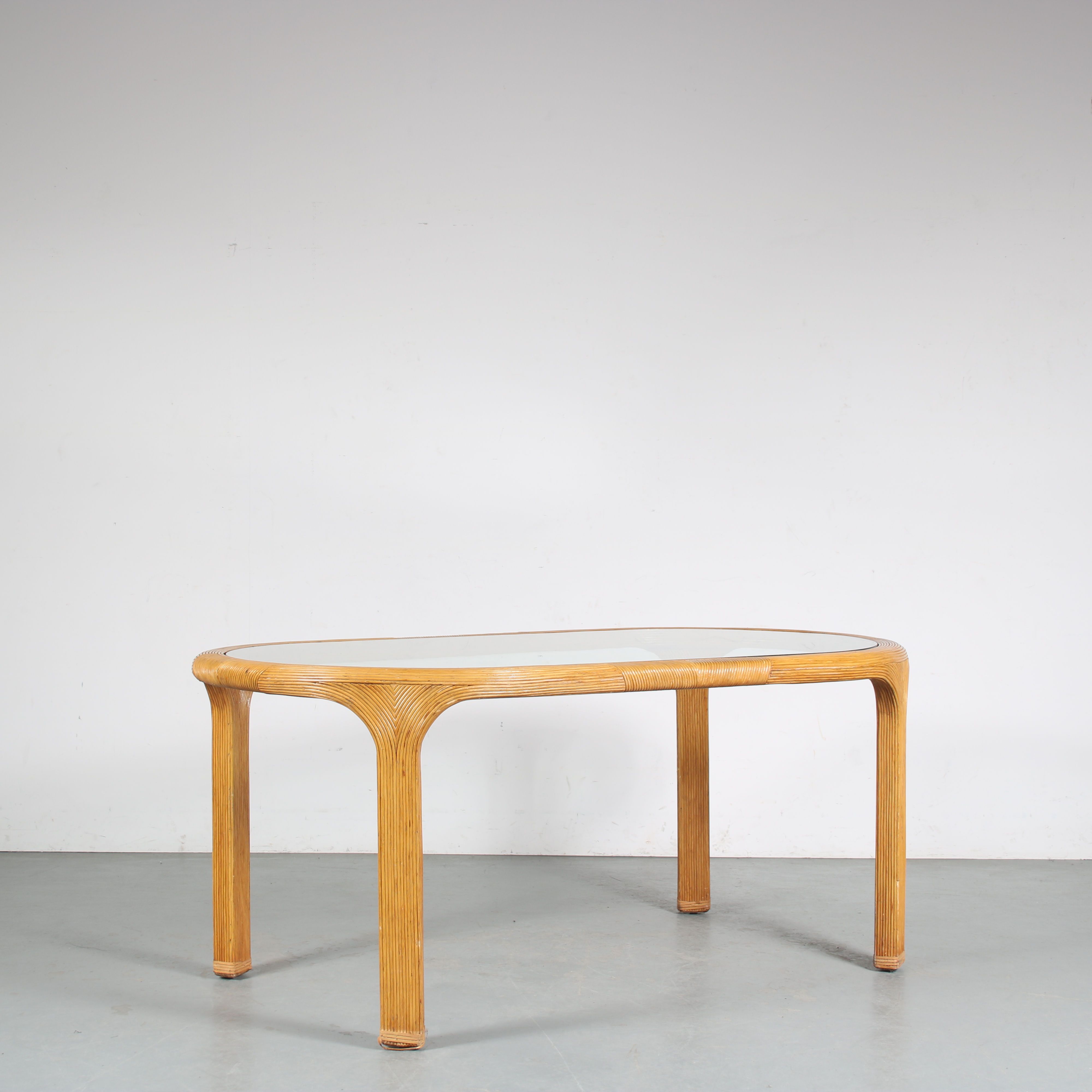 1970s Bamboo dining table from France