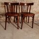 Pair of curved wooden bistro chairs 4 50s bars