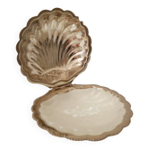 Porte-savon ou vide-poche coquillage en métal argenté