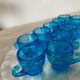 Vintage blue glass coffee cups
