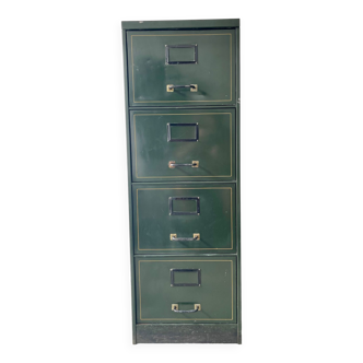 Vintage Green Metal Filing Cabinet