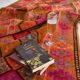 Long Tapis Couloir Vintage Orange et Fuchsia à Motifs Géométriques,91x278Cm
