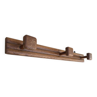 VINTAGE Geometric Solid Oak COAT RACK