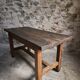 Dining table / antique work table in oak from France, 1750–1850