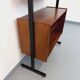 Vintage teak and metal shelf bookcase from the 60s