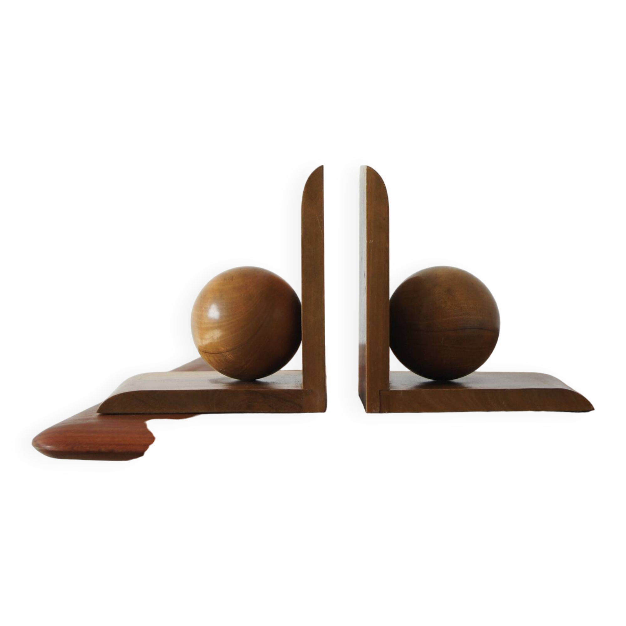 Mid-Century Wooden Bookends, Set of 2