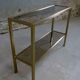 Console table in anodized aluminum and smoked glass 1970
