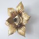 Applique lampe fleur feuilles métal doré 30cm