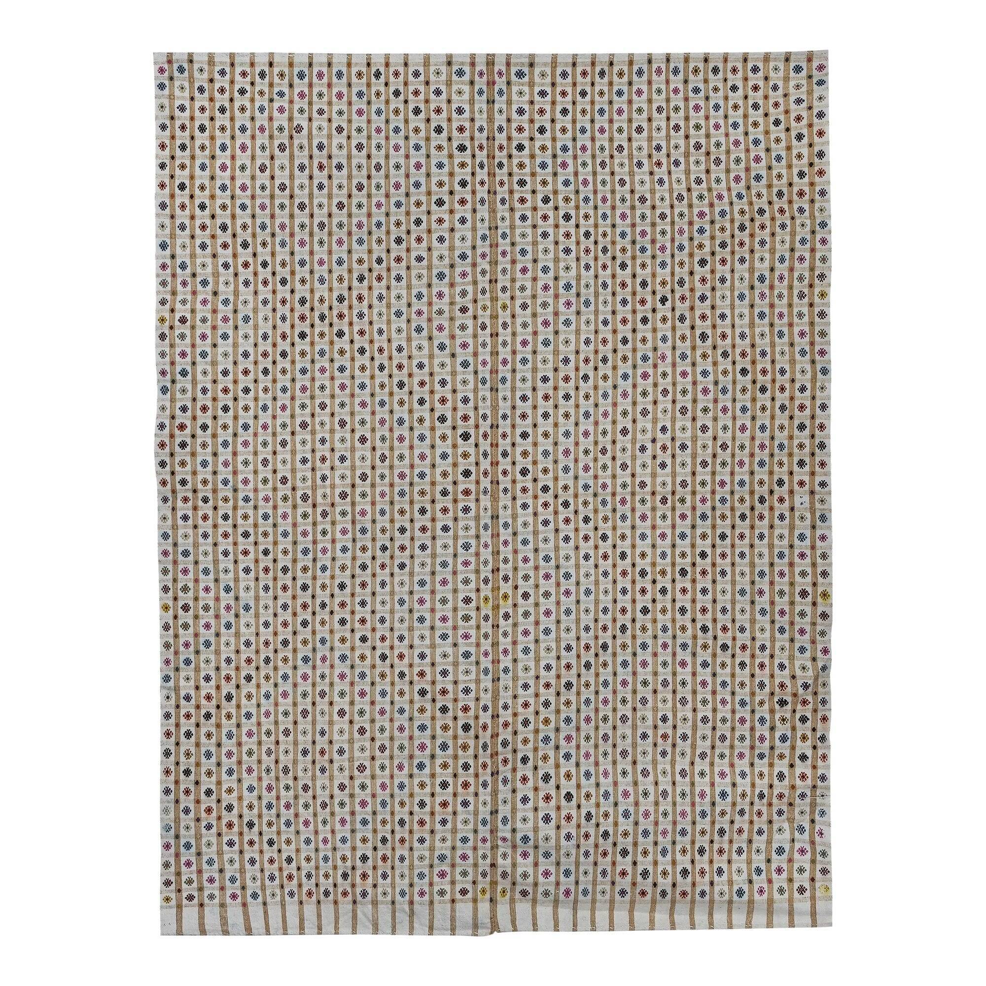 Vintage Turkish kilim, handwoven, 230x305 cm.