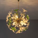 Sculptural Floral Glass Chandelier, Czechoslovakia, 1970s–1980s