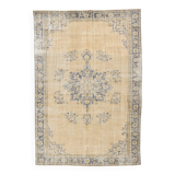 7x10 Cream & Blue Persian Rug 209x304Cm SK 22110