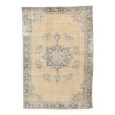7x10 Cream & Blue Persian Rug 209x304Cm SK 22110