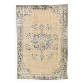 Tapis persan crème et bleu