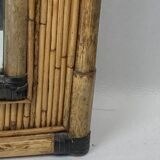 Miroir Palm Regency bambou rotin roseau