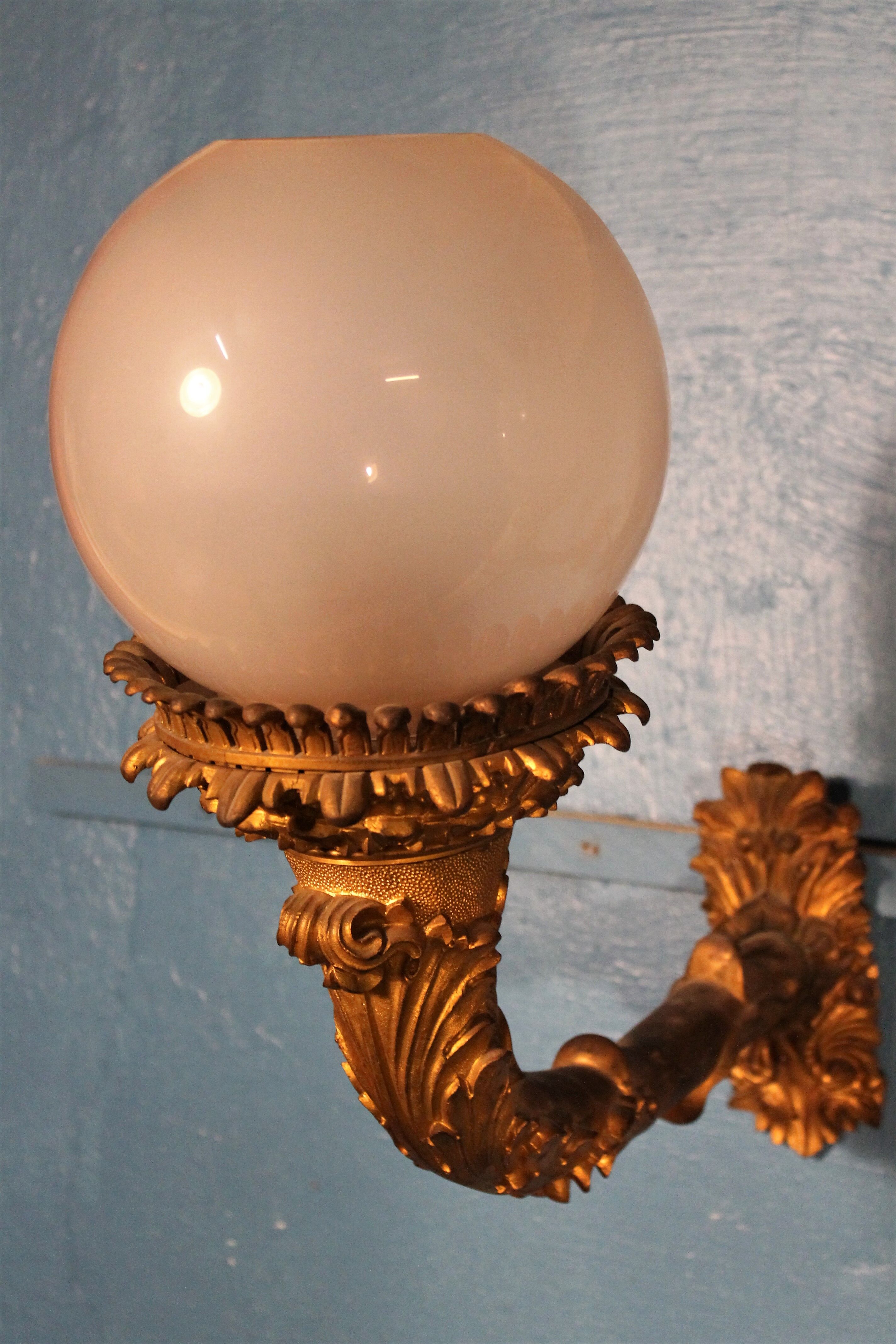 Pair of wall light  bronze "Torches / torches" early twentieth century
