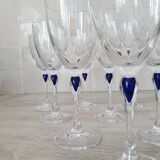 10 Crystal d'Arques glasses model Venice Sapphire blue