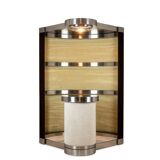 Circular bar in brushed metal, wood and carpet. 1970s.