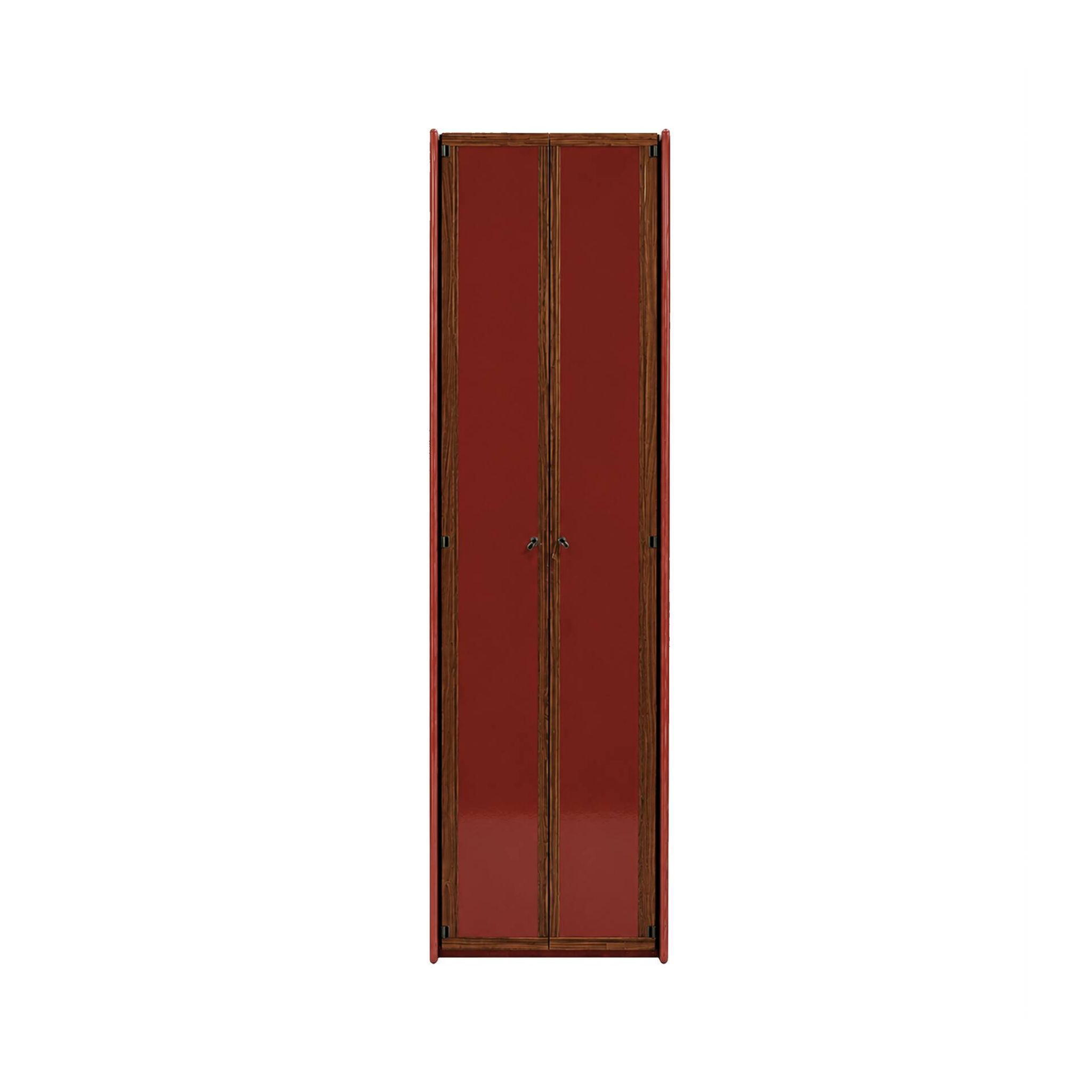 Mid-Century Afra & Tobia Scarpa Italian Wood Red Lacquer 1960s Tall Cabinet