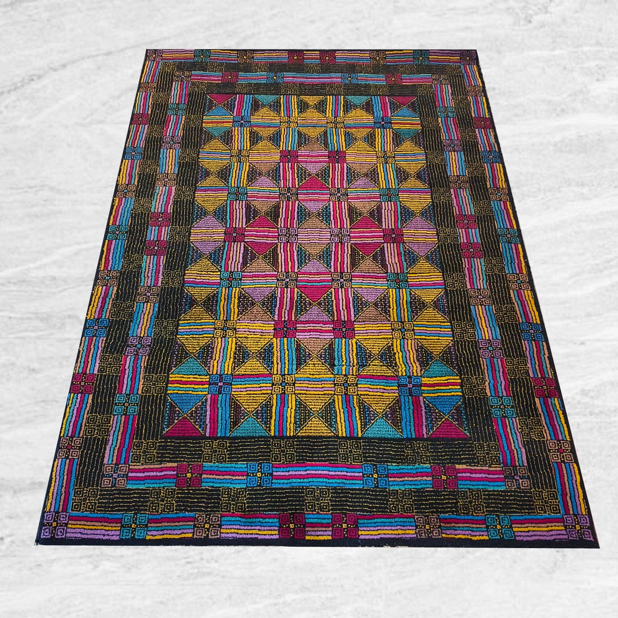 Tapis en laine géométrique italien magnifique des années 1980 par Missoni pour T&J Vestor