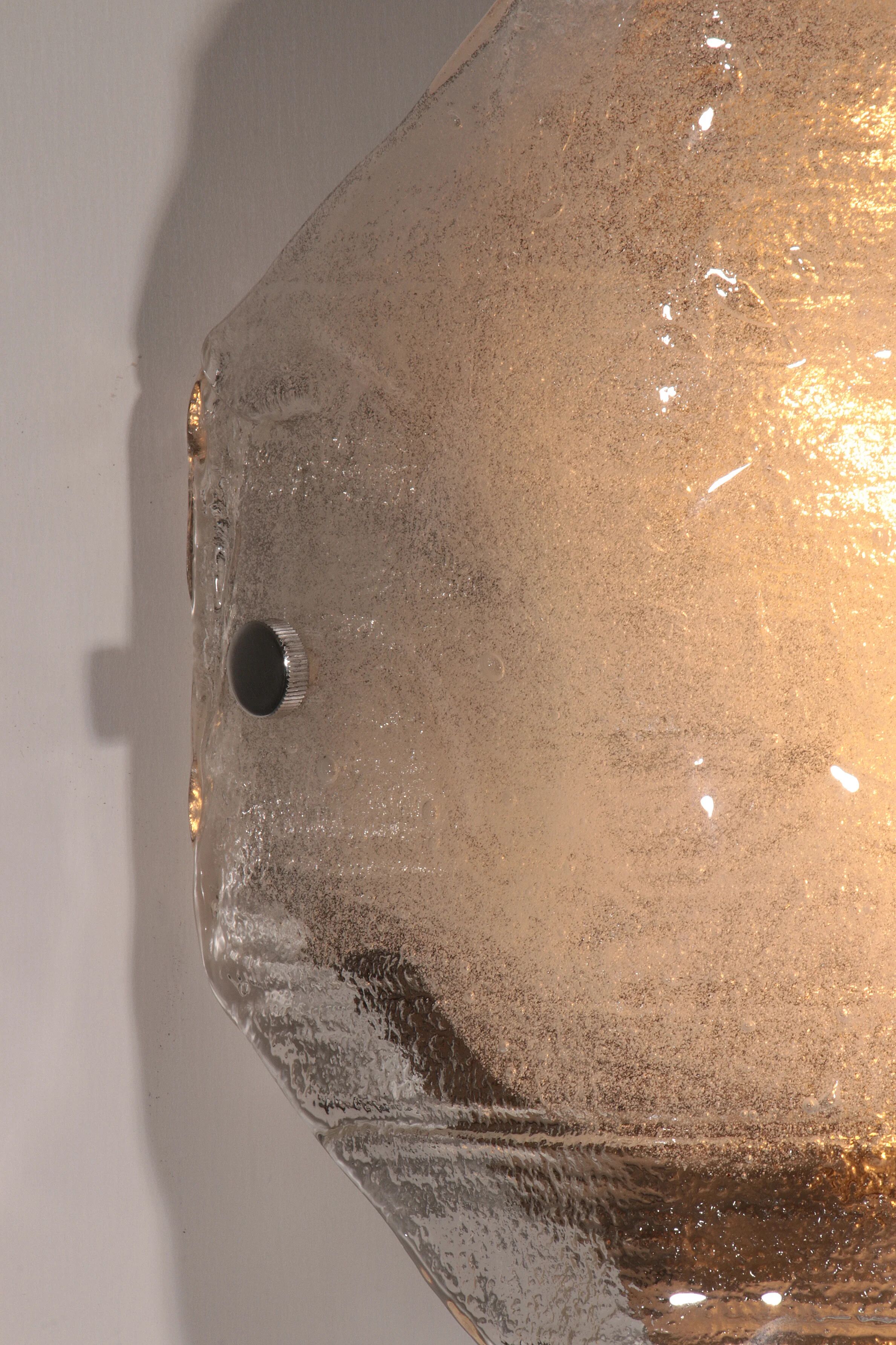 Rare large glass wall light by J.T. Kalmar, Austria, 1970s