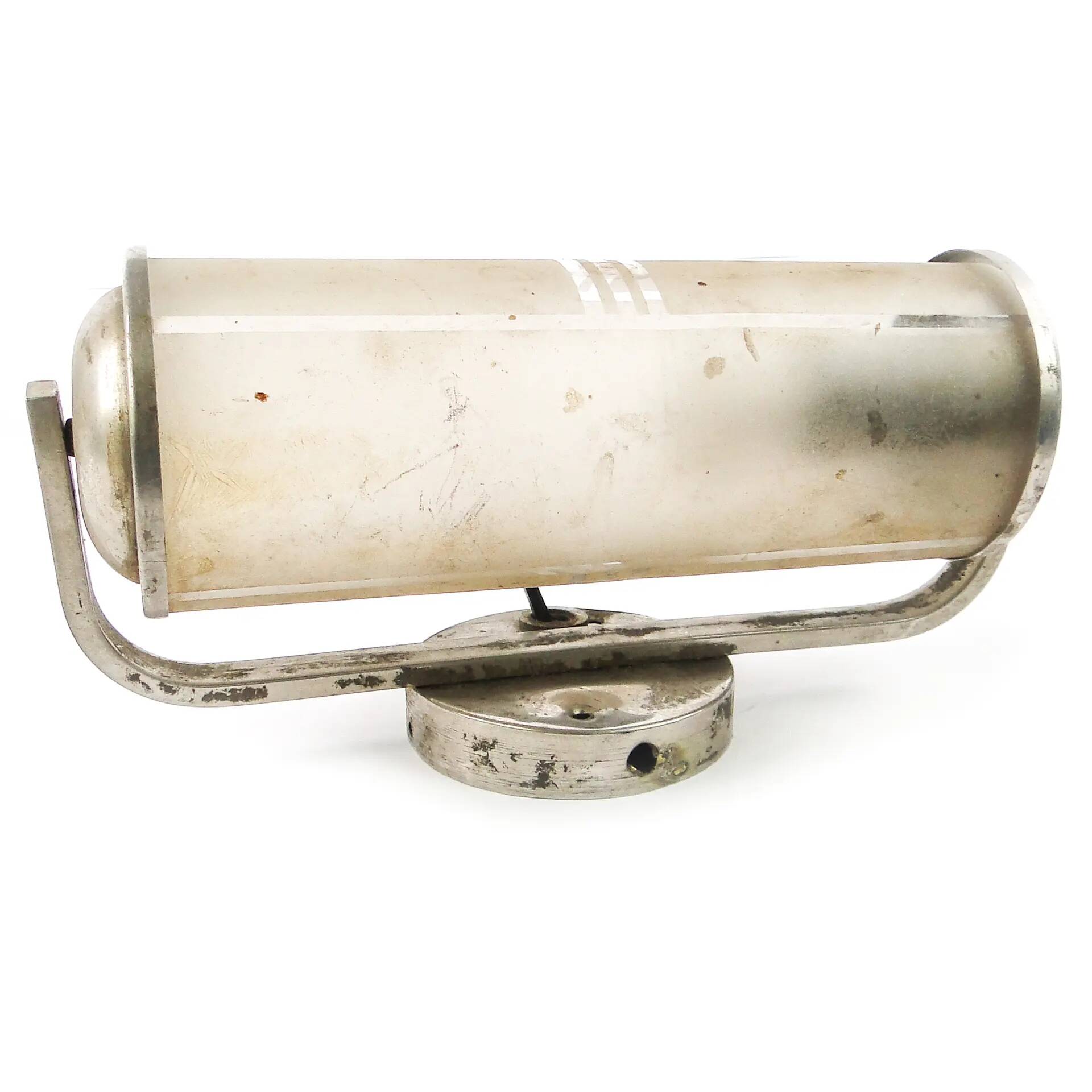 Art Deco wall lamp, chromed brass, Czechoslovakia, 1950s