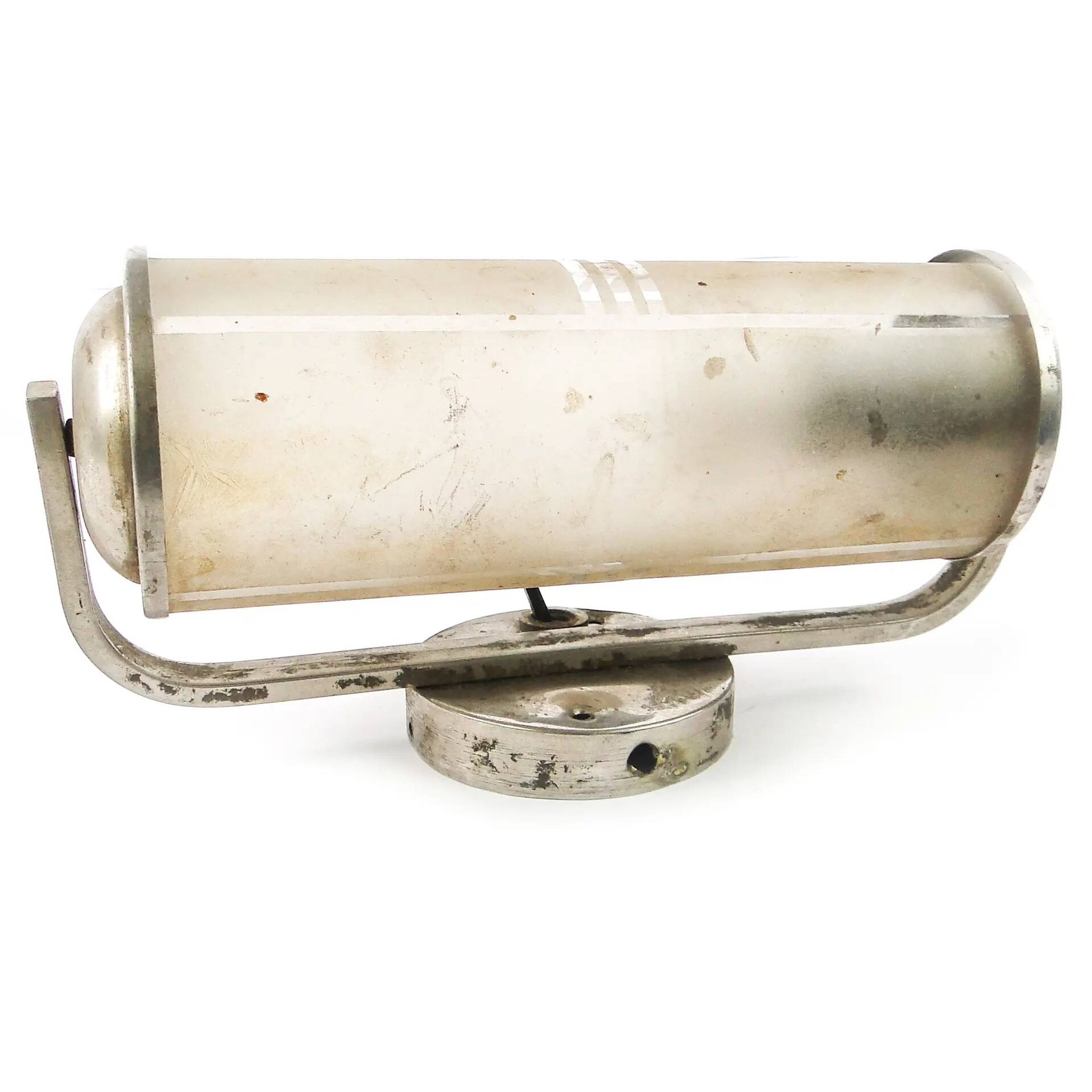 Art Deco wall lamp, chromed brass, Czechoslovakia, 1950s