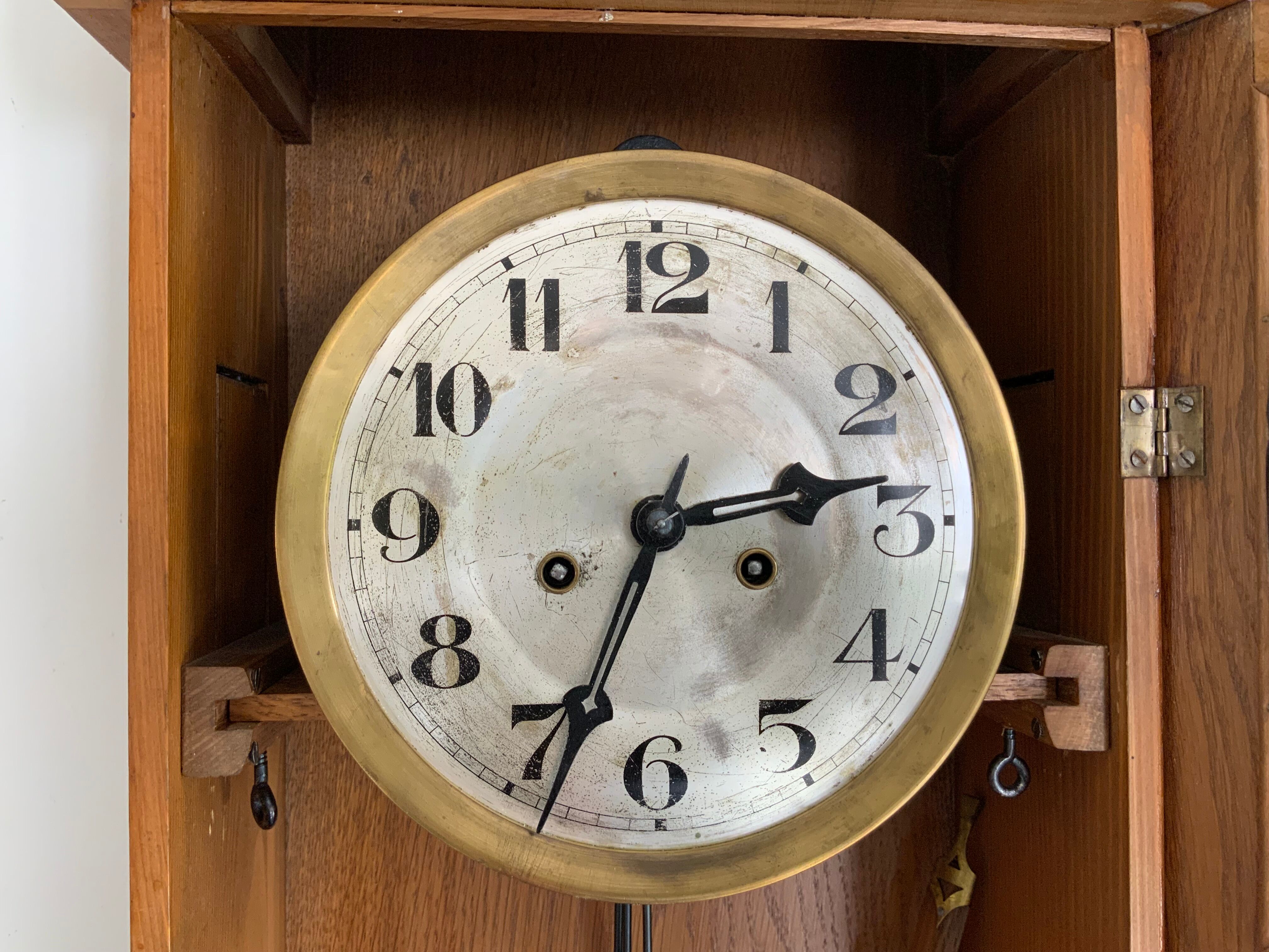 Art Deco Gustav Becker Oak Wall clock 1920s
