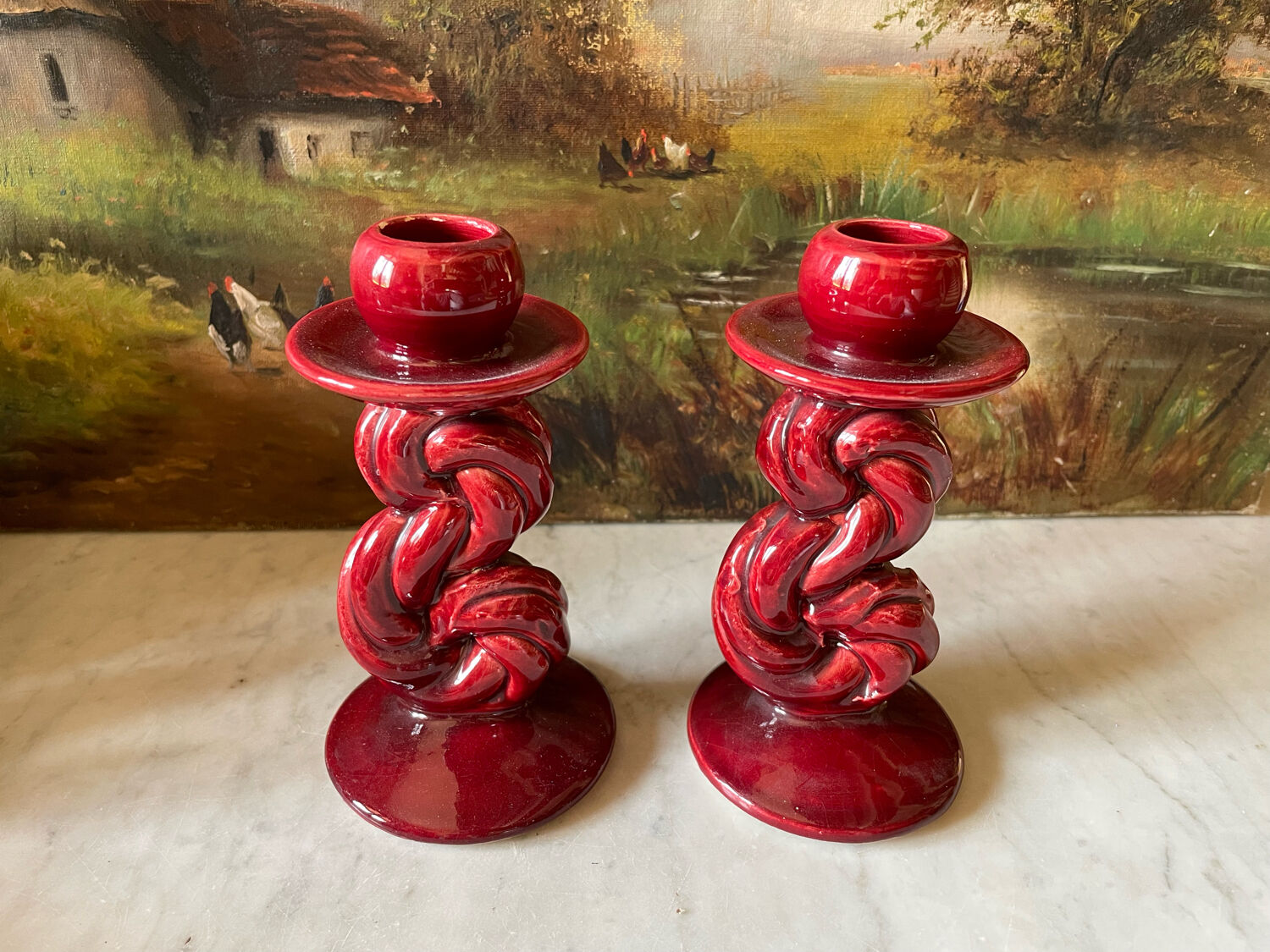 Ceramic candlesticks 1950