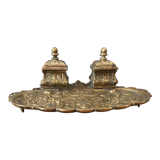 Inkwell late nineteenth in gilded bronze