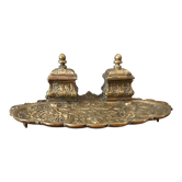 Encrier fin XIXème en bronze doré