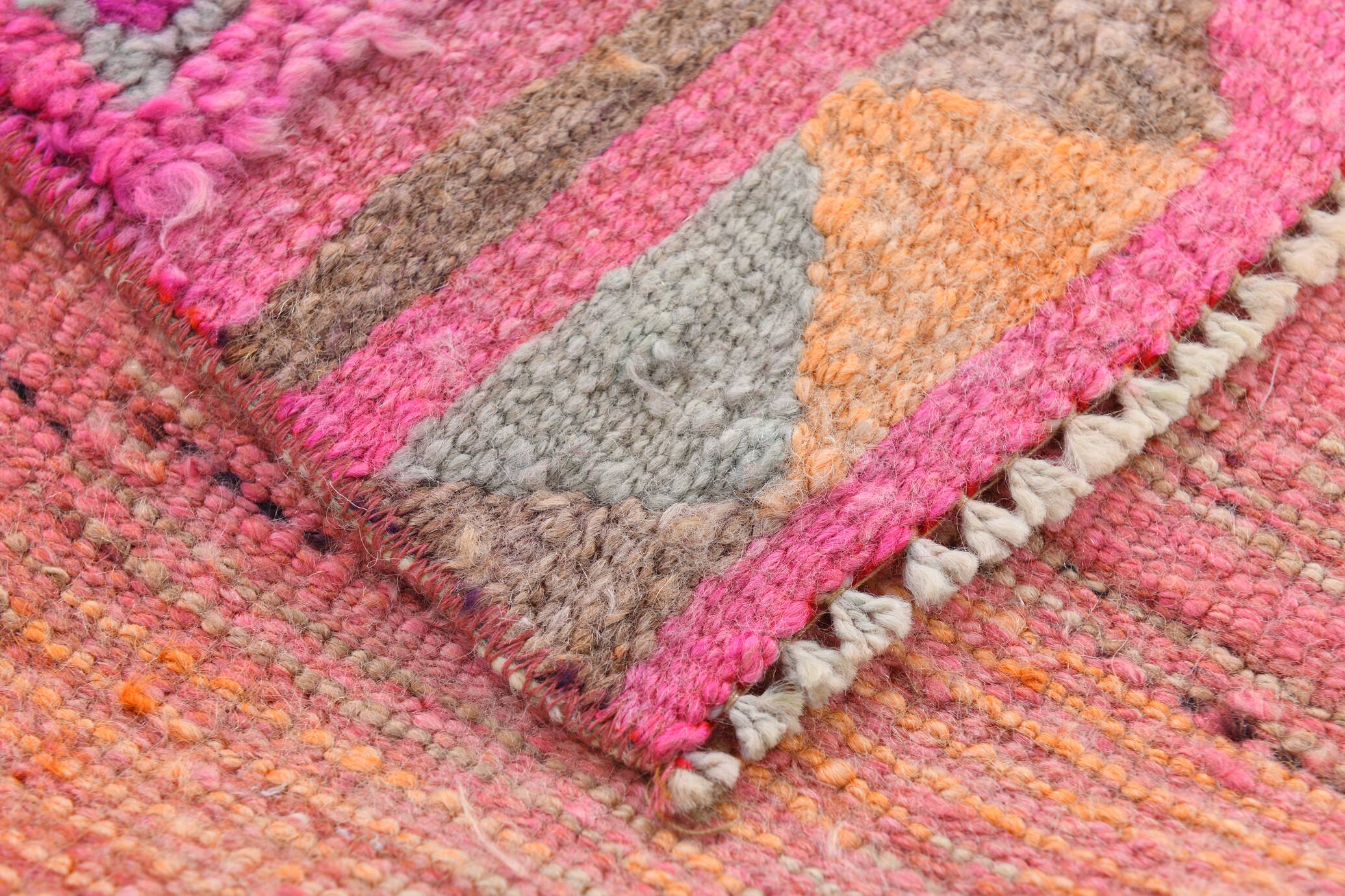 3x12 Vintage Pink & Orange Vintage Runner Rug, 90x359Cm