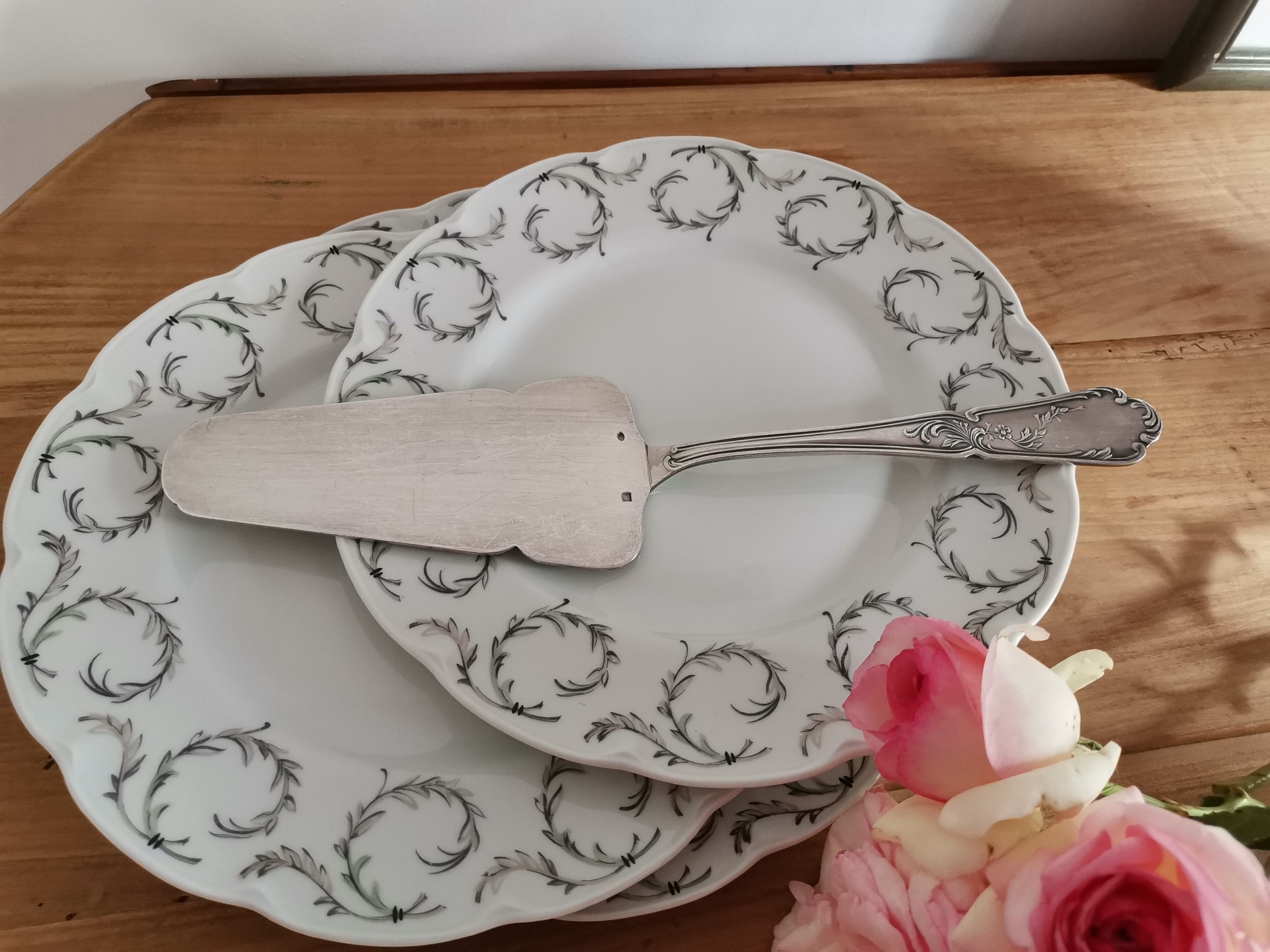 Silver metal cake shovel