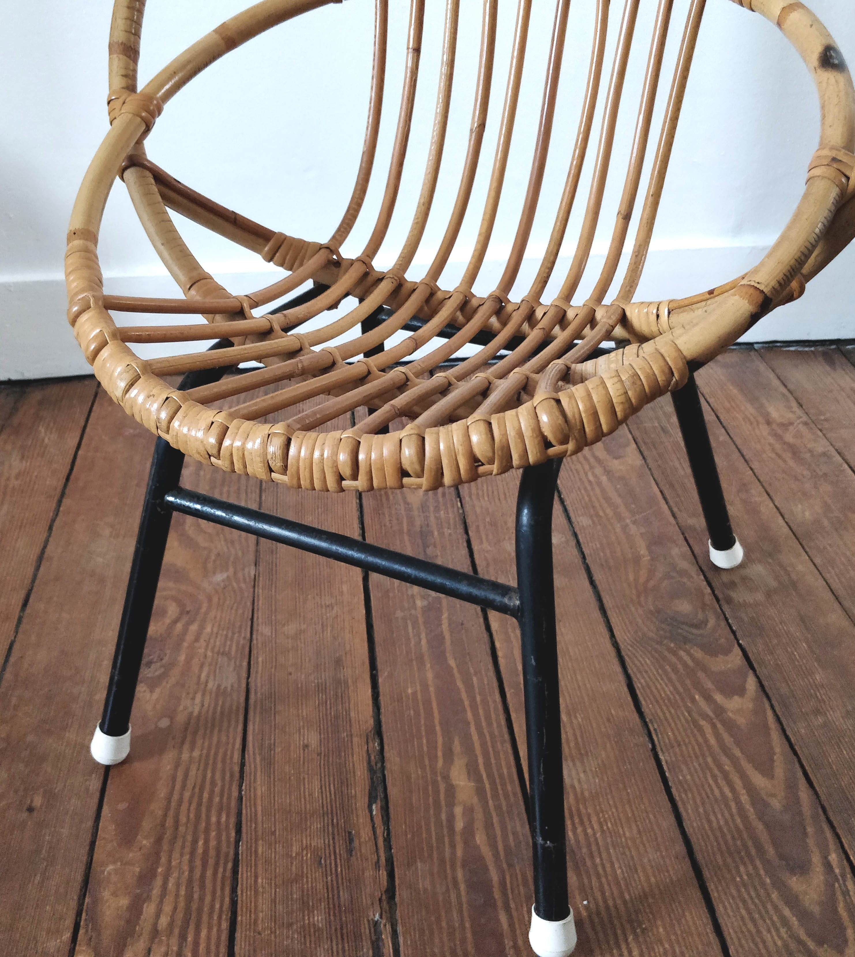 Fauteuil enfant vintage en rotin