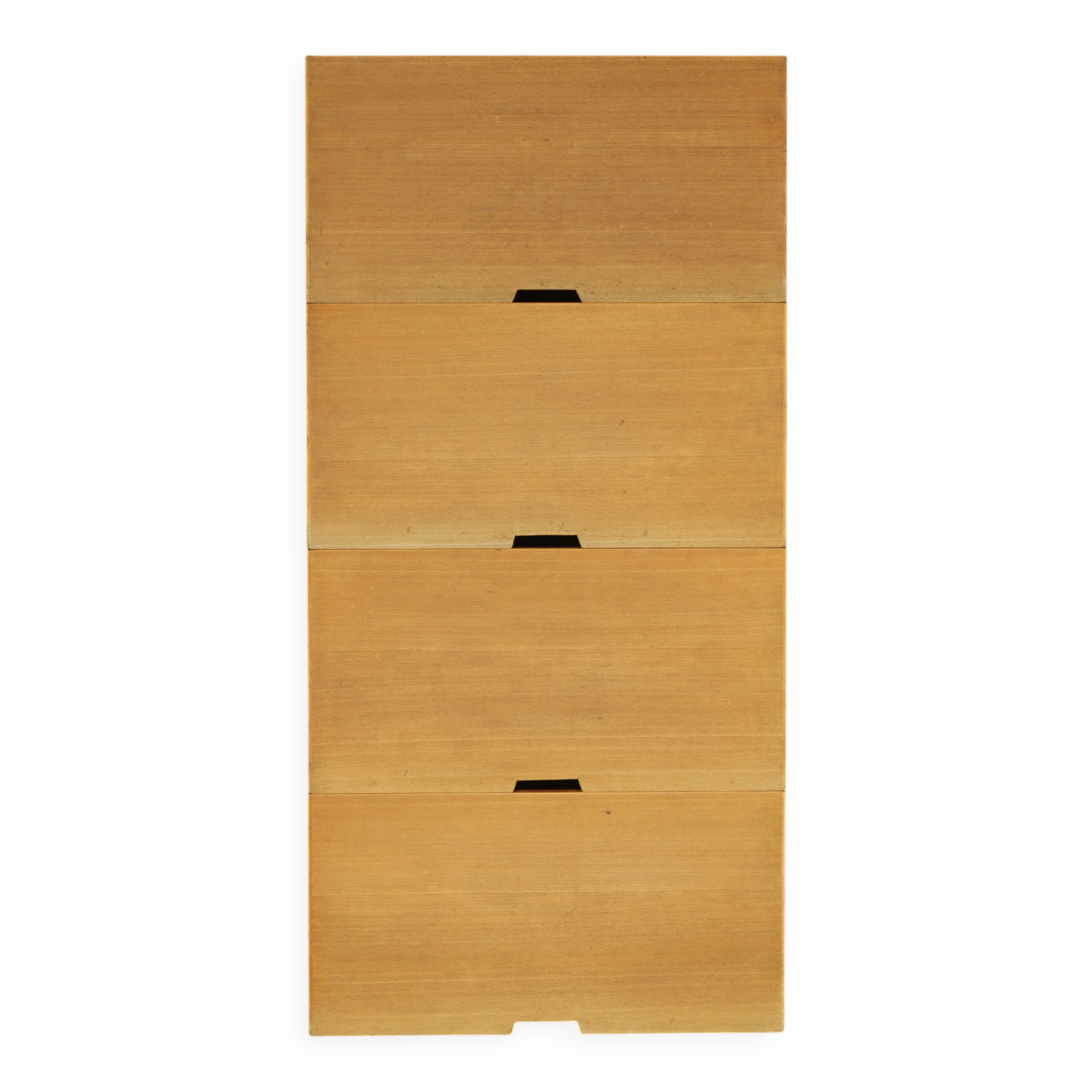 Storage Boxes in beech wood by Wim den Boon, 1967. Set of 4