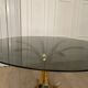 Table basse laiton et verre fumé, 1970s