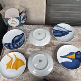 Service 6 plates porcelain ducks