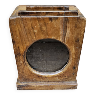 Art Deco teak wall display case