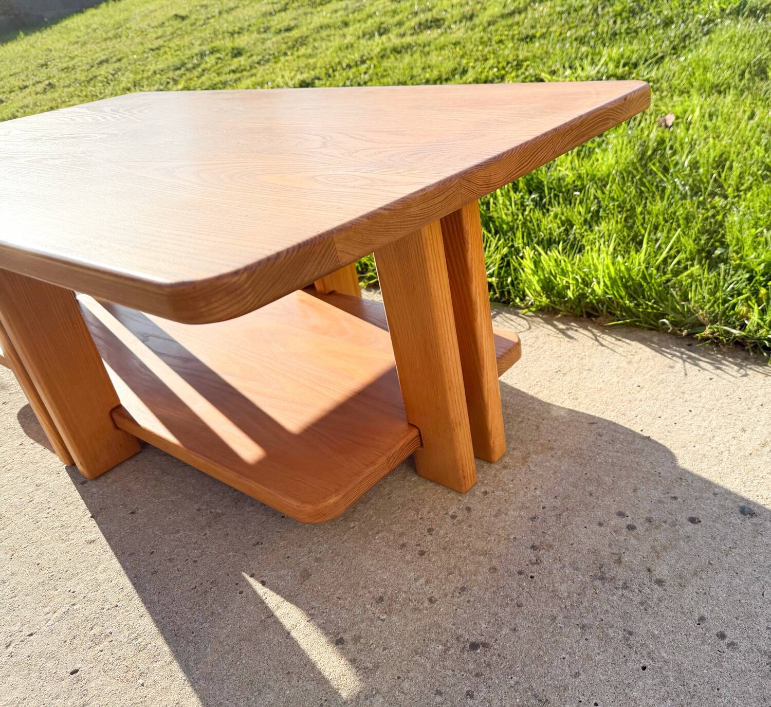 Large solid elm coffee table