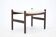 1960s Mid-Century Danish Modern Refurbished Wood Stool in White Bouclé
