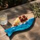 Wave-shaped serving board for fish