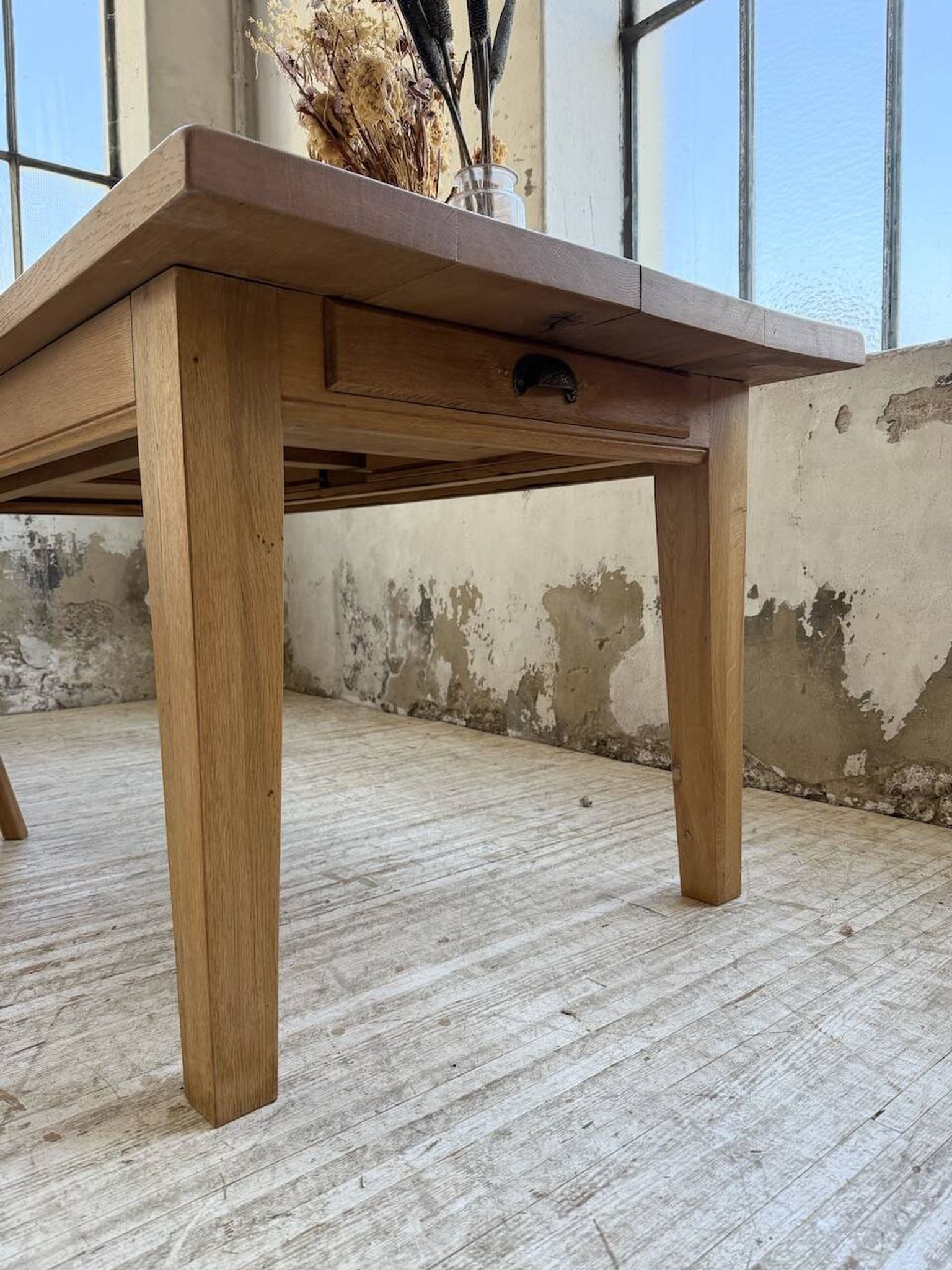 Table de ferme extensible en chêne massif
