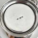 Antique monogrammed silver-plated metal sugar bowl