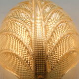 Set of 2 swedish leaf shaped wall sconces Fritz Kurz  for Orrefors, 1960s